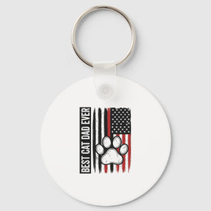 Beste kattenvader ooit Patriotisch poot vlagontwer Sleutelhanger