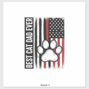 Beste kattenvader ooit Patriotisch poot vlagontwer Sticker
