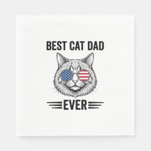Beste kattenvader ooit Patriottisch vintage kat on Servet
