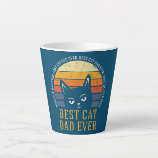 Beste kattenvader ooit Retro en vintage zonsonderg Latte Mok