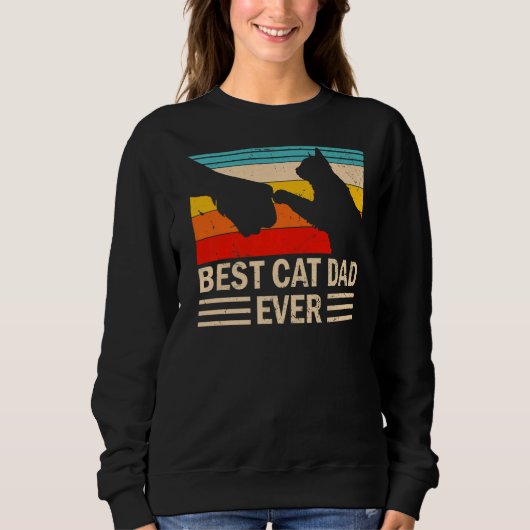 Beste kattenvader ooit retro kat papa trui (Voorkant)
