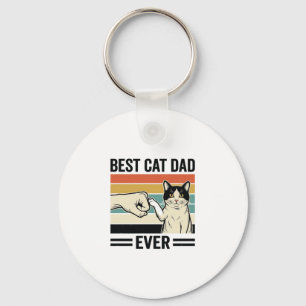 Beste kattenvader ooit retro katten vuist shirt_1 sleutelhanger