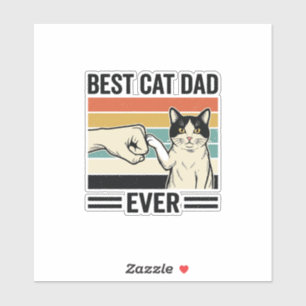 Beste kattenvader ooit retro katten vuist shirt_1 sticker