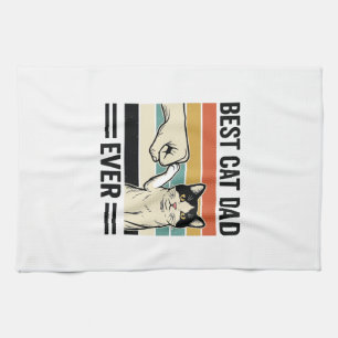 Beste kattenvader ooit retro katten vuist shirt_1 theedoek