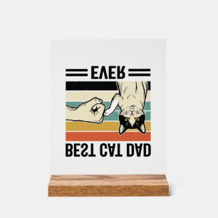 Beste kattenvader ooit retro katten vuistbump shir acryl bord