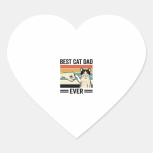 Beste kattenvader ooit Retro katten vuistbump shir Hart Sticker