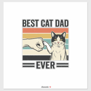 Beste kattenvader ooit retro katten vuistbump shir sticker