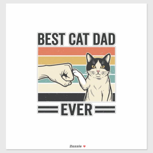 Beste kattenvader ooit retro katten vuistbump shir sticker (Vel)