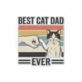 Beste kattenvader ooit retro katten vuistbump shir sticker (Voorkant)