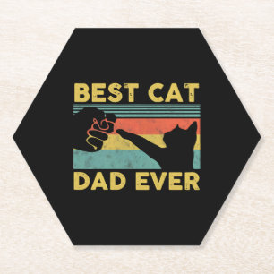 Beste kattenvader ooit T-shirt Grappige kat vader Kartonnen Onderzetters