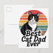 Beste Kattenvader Ooit Vaderdag Cadeau Feestdagenkaart (Voorkant / Achterkant)