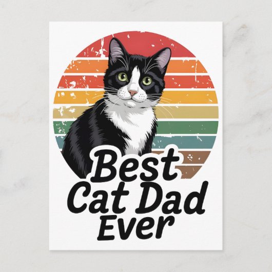 Beste Kattenvader Ooit Vaderdag Cadeau Feestdagenkaart (Voorkant)