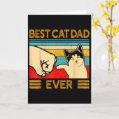 Beste kattenvader ooit Vaderdag cadeau kat papa vo Kaart (Gele Bloem)