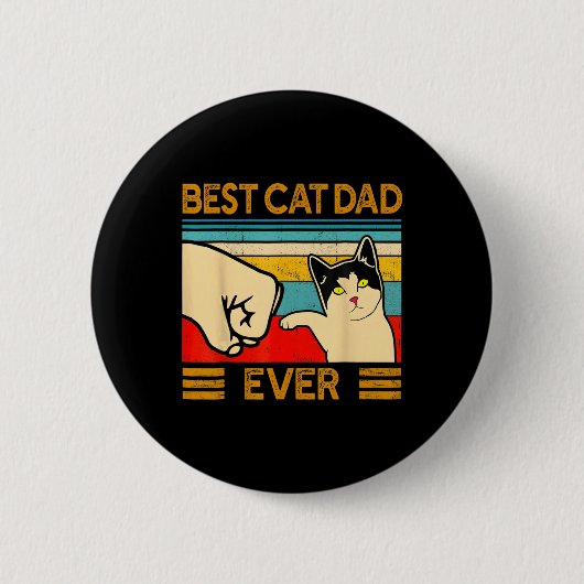 Beste kattenvader ooit Vaderdag cadeau kat papa vo Ronde Button 5,7 Cm (Voorkant)