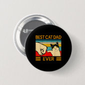 Beste kattenvader ooit Vaderdag cadeau kat papa vo Ronde Button 5,7 Cm (Voorkant /achterkant)