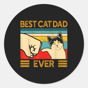 Beste kattenvader ooit Vaderdag cadeau kat papa vo Ronde Sticker