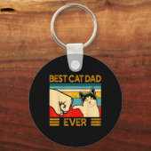 Beste Kattenvader Ooit Vaderdag Cadeau Kattenvader Sleutelhanger (Voorkant)