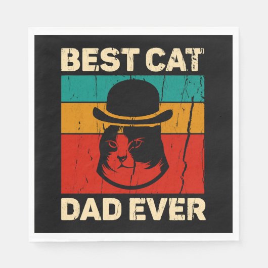 Beste kattenvader ooit Vaderdag cadeau Servet (Voorkant)