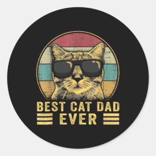 Beste Kattenvader Ooit Vaderdag Cadeau Vader Katte Ronde Sticker