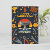 Beste Kattenvader Ooit Vaderdag Cadeaus Kaarten (Staand voorkant)