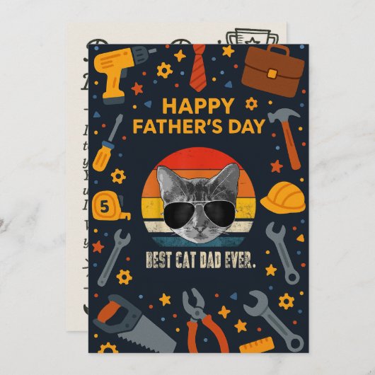 Beste Kattenvader Ooit Vaderdag Cadeaus Kaarten (Voorkant / Achterkant)
