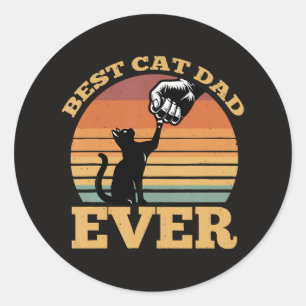 Beste kattenvader ooit Vaderdag Ronde Sticker