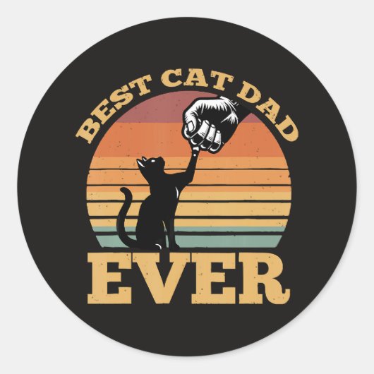 Beste kattenvader ooit Vaderdag Ronde Sticker (Voorkant)