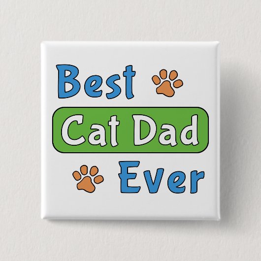 Beste kattenvader ooit vierkante button 5,1 cm (Voorkant)