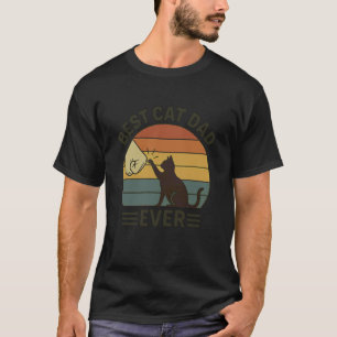 Beste kattenvader ooit vintage kat papa poot vuist t-shirt