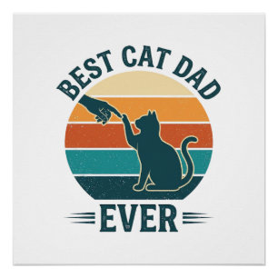 Beste kattenvader ooit vintage kat shirt ontwerp_1 perfect poster