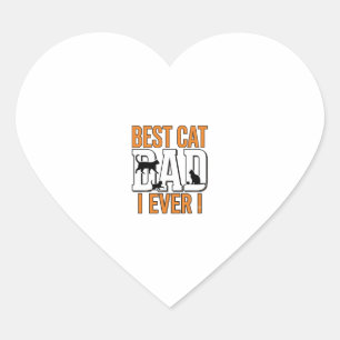 Beste kattenvader ooit vintage kat vader shirt ont hart sticker