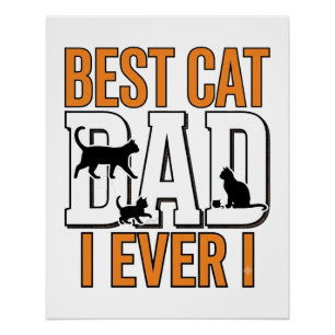 Beste kattenvader ooit vintage kat vader shirt ont perfect poster
