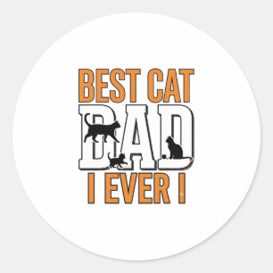Beste kattenvader ooit vintage kat vader shirt ont ronde sticker