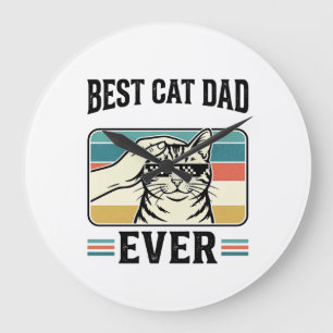 Beste kattenvader ooit vintage ontwerp voor katten grote klok