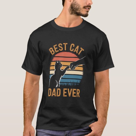 Beste kattenvader ooit vuist botsen kat papa grapp t-shirt (Voorkant)