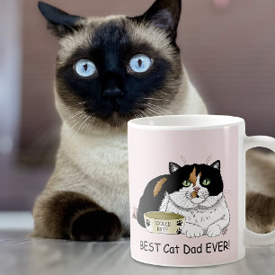 Beste kattenvader Verwende lapjeskat Vaderdag Roze Koffiemok