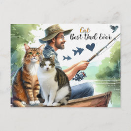 Beste kattenvader vissen vakantie ansichtkaart feestdagenkaart