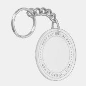 Beste kattevader, foto van Par Classic Eenvoudige Sleutelhanger (Voorkant Links)