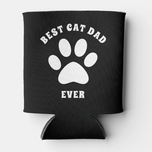 Beste kattevader ooit aangepaste tekst op maat blikjeskoeler (Voorkant)