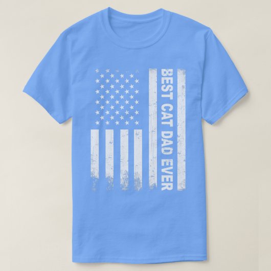 Beste kattevader ooit Amerikaanse vlag T-shirt (Design voorkant)