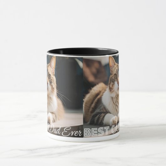 Beste kattevader ooit Moderne Aangepaste Foto en K Mok (Midden)