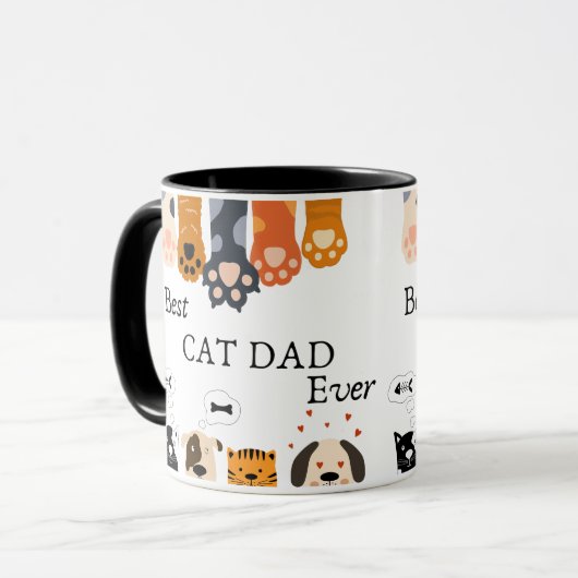 Beste kattevader ooit Moderne Aangepaste Foto en K Mok (Voorkant links)