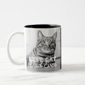 Beste kattevader ooit Moderne Aangepaste Foto en K Tweekleurige Koffiemok (Links)