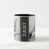 Beste kattevader ooit Moderne Aangepaste Foto en K Tweekleurige Koffiemok (Center)