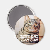 Beste kattevader ooit Moderne aangepaste foto Magneet (Voorkant / Achterkant)