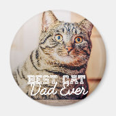 Beste kattevader ooit Moderne aangepaste foto Magneet (Voorkant)