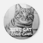 Beste kattevader ooit Moderne aangepaste foto Magneet (Voorkant)