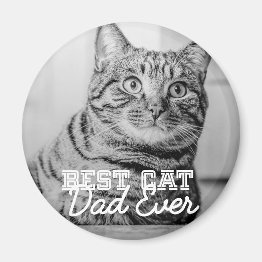 Beste kattevader ooit Moderne aangepaste foto Magneet (Voorkant)