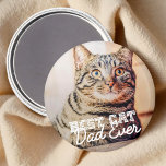 Beste kattevader ooit Moderne aangepaste foto Magneet<br><div class="desc">Dit eenvoudige en klassieke ontwerp is samengesteld uit serif typografie en voegt een douanefoto toe</div>