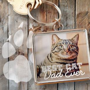 Beste kattevader ooit Moderne aangepaste foto Sleutelhanger